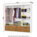Ver imagem 5 de Guarda-Roupa 6 Portas 6 Gavetas Denver Marrom/Branco/Cinamomo