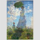 Ver imagem 2 de Quadro Claude Monet Mulher Com Sombrinha Tela Moldura Preta 63X42Cm