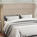 Ver imagem 5 de Cabeceira Cama Box King 195 Cm P05 Madrid Linho Bege Escuro - Lyam Decor