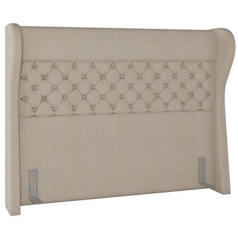 Cabeceira Cama Box King 195 Cm P05 Madrid Linho Bege Escuro - Lyam Decor