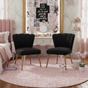 Ver imagem 2 de Kit 2 Cadeiras Liz para Penteadeira Quarto Salão de Estética Preto