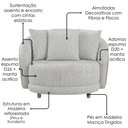 Ver imagem 5 de Poltrona Decorativa Maya Pes Madeira Linho e Courino Tcs 701 Tcs 727 Moll