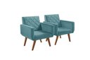 Ver imagem 1 de Kit 2 Poltronas 1 Lugar Anabelle Unidecor Turquesa
