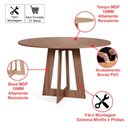 Ver imagem 2 de Mesa de Jantar Redonda 90cm 4 Lugares Montreal MDF Noronha - Straub Web