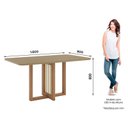Ver imagem 2 de Mesa de Jantar Natalí 160 Cm Ambiente Canto Arredondado com Vidro Nature – Henn