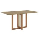 Ver imagem 3 de Mesa de Jantar Natalí 160 Cm Ambiente Canto Arredondado com Vidro Nature – Henn