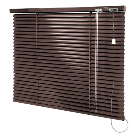 Persiana Horizontal Marrom - 1,22m Larg X 1,63m Alt - Alumínio 25mm - Persianet