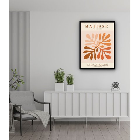 Quadro Decorativo Matisse The Cut-outs Terra - 70x50cm:moldura Branca