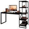 Mesa Escrivaninha Com Estante Lateral P/ Escritório Home Office Estudo - 2