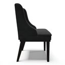 Ver imagem 6 de Kit 10 Cadeiras Estofadas para Sala de Jantar Base Fixa de Madeira Preto Lia Veludo Preto - Ibiza