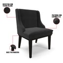 Ver imagem 3 de Kit 10 Cadeiras Estofadas para Sala de Jantar Base Fixa de Madeira Preto Lia Veludo Preto - Ibiza