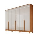 Ver imagem 1 de Guarda-roupa Casal 6 Portas 6 Gavetas Bianca em Mdf com Pés 230cm Naturalle/off White - Bianchi Mó