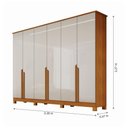 Ver imagem 4 de Guarda-roupa Casal 6 Portas 6 Gavetas Bianca em Mdf com Pés 230cm Naturalle/off White - Bianchi Mó