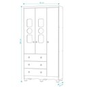 Ver imagem 2 de Armário Infantil 3 Portas 3 Gavetas Tedy - Moveis Peroba Branco Brilho