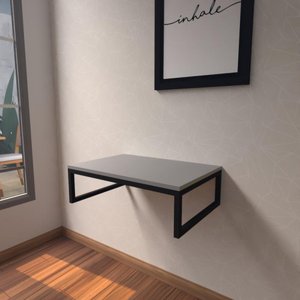 Aparador Industrial Cinza Moderno Cantinho Café Escritorio Simples Bancada Suspensa