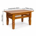 Ver imagem 3 de Mesa de Centro Rústica Madeira Maciça Sala Apoio 80x60 Ripada