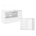 Ver imagem 1 de Berço Multifuncional Cleo e Cômoda Infantil Americano Branco Fosco - Carolina