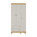 Ver imagem 3 de Guarda-roupa Infantil 92cm 3 Portas e 2 Gavetas Allegra Multimóveis Mp4442 Madeirado/off White