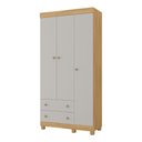 Ver imagem 2 de Guarda-roupa Infantil 92cm 3 Portas e 2 Gavetas Allegra Multimóveis Mp4442 Madeirado/off White