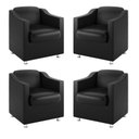 Ver imagem 1 de Kit 4 Poltronas Tilla para Salão de Beleza Cor Courino Preta