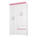 Ver imagem 5 de Cômoda Flora e Guarda Roupa Solteiro Lótus Branco Flex - Demóbile