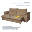 Ver imagem 3 de Sofa Retratil e Reclinavel Roma 230cm Kc Rei de Casa Veludo Bege