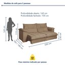 Ver imagem 4 de Sofa Retratil e Reclinavel Roma 230cm Kc Rei de Casa Veludo Bege