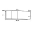 Ver imagem 2 de Armário Aéreo Multiuso 1,80m Donatelo Branco Fosco 100% Mdf 15mm com Nicho para 3 Garrafas. Rino Móv