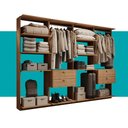 Ver imagem 5 de Guarda-Roupas Closet Modulado Alasca Duo 240cm 4 Peças com 4 Gavetas e Cabideiros Freijó Carraro