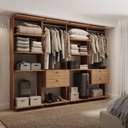 Ver imagem 1 de Guarda-Roupas Closet Modulado Alasca Duo 240cm 4 Peças com 4 Gavetas e Cabideiros Freijó Carraro