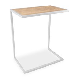 Mesa de Apoio Lateral para Sofá Belfast Branco e Jade - 1