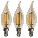Ver imagem 1 de Kit 3 Lâmpadas Filamento Led Vela Bico Torto Âmbar 4w E14 2700k