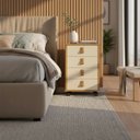 Ver imagem 2 de Gaveteiro com Rodinha Quarto Escritório 4 Gavetas Multiuso:cedro/offwhite