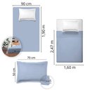 Ver imagem 5 de Jogo de Cama Solteiro Liso 300 Fios Nova América:azul