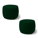 Ver imagem 1 de Kit 02 Puffs Decorativos Living Aisha Orgânico Redondo Veludo Verde Escuro - Desk Design