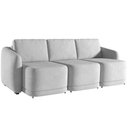 Ver imagem 1 de Sofá Cama para Sala de Estar 4 Lugares 336cm Montserrat K01 Veludo Cinza - Lyam Decor