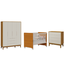 Ver imagem 2 de Quarto de Bebê Berço Evolution + Guarda Roupa 4P + Cômoda 4g Elfe Areia Savana