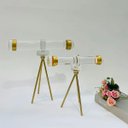 Ver imagem 3 de Telescópio Luneta Decorativo em Cristal com Base Dourada e Design Luxo - 31cm