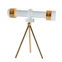Ver imagem 1 de Telescópio Luneta Decorativo em Cristal com Base Dourada e Design Luxo - 31cm