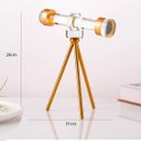 Ver imagem 2 de Telescópio Luneta Decorativo em Cristal com Base Dourada e Design Luxo - 31cm