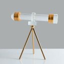 Ver imagem 7 de Telescópio Luneta Decorativo em Cristal com Base Dourada e Design Luxo - 31cm