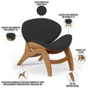 Ver imagem 7 de Kit 4 Poltronas Decorativa Orgânica Sala Living Kadosh L02 Suede Preto