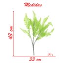 Ver imagem 2 de Kit 10 Ramos Decoração Arranjo Samambaia Planta Artificial Plástico Verde 5 Galhos Cada 43cm