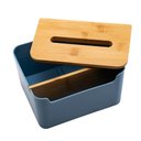 Ver imagem 3 de Porta Lenço Papel Máscara 18x15cm Caixa Azul Bambu Natural