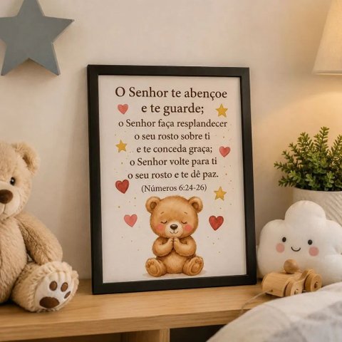 Quadro Oração Infantil "o Senhor Te Abençoe e Te Guarde..."
