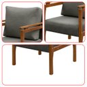 Ver imagem 7 de Kit 4 Poltrona Sala Decorativa Dallas Estofada Linho Cinza Base Madeira Castanho - Arkell