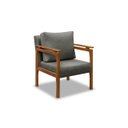 Ver imagem 2 de Kit 4 Poltrona Sala Decorativa Dallas Estofada Linho Cinza Base Madeira Castanho - Arkell