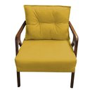 Ver imagem 2 de Poltrona Lia Braça de Madeira Corino Amarelo - Dominic Decor