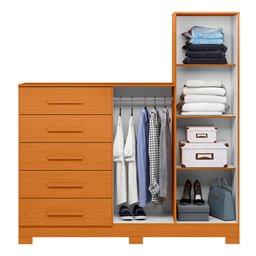 Cômoda New Master 5 Gavetas e Espelho Albatroz - 6