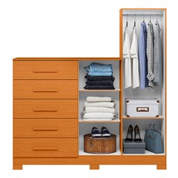 Cômoda New Master 5 Gavetas e Espelho Albatroz - 5